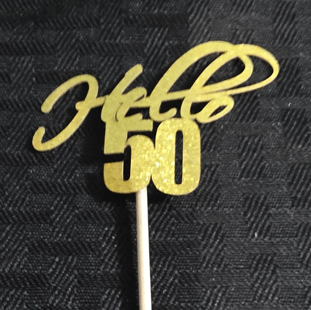 Gold Cake Topper Decoration